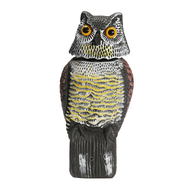 Artificial Owl with Springy Rotating Head and Audible Deterrent Protect your plants, crops from Pests, Birds, Rodents Bird Scarer from NSE Imports #1.